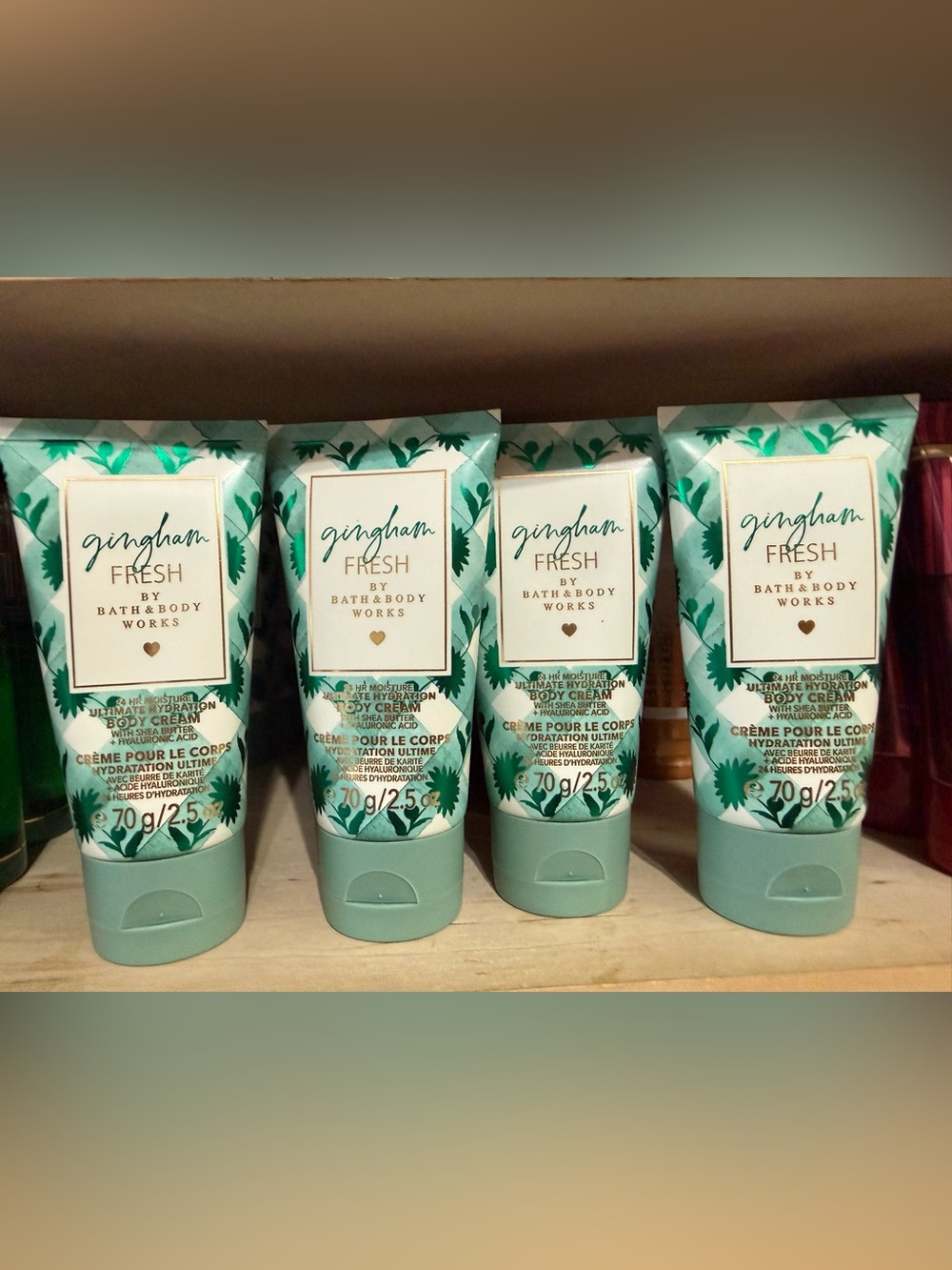 4 Bath & Body Works Gingham Fresh Body Cream — Mint Green